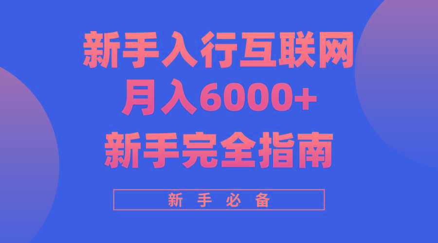 (10058期)互联网新手月入6000+完全指南 十年创业老兵用心之作，帮助小白快速入门-百盛轻创