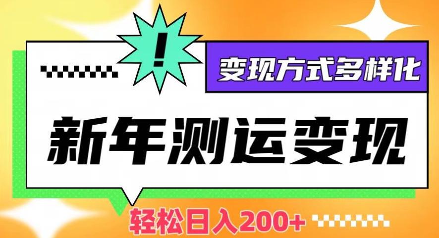 新年运势测试变现，日入200+，几分钟一条作品，变现方式多样化【揭秘】-小艾项目网