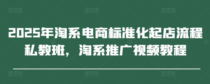 2025年淘系电商标准化起店流程私教班，淘系推广视频教程-百盛轻创