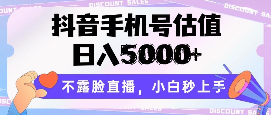 抖音手机号估值，日入5000+，不露脸直播，小白秒上手-百盛轻创