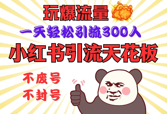 小红书引流天花板，玩爆流量，一天轻松引流300人，安全操作-小艾项目网