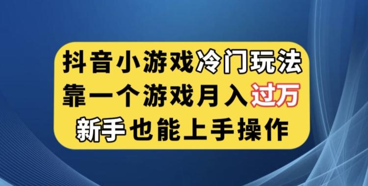 抖音小游戏冷门玩法，靠一个游戏月入过万，新手也能轻松上手【揭秘】-小艾项目网