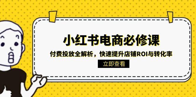 小红书电商必修课：付费投放全解析，快速提升店铺ROI与转化率-百盛轻创