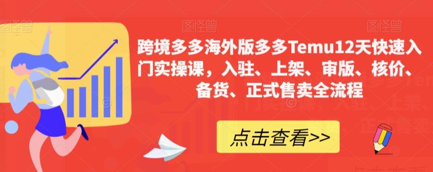 跨境多多海外版多多Temu12天快速入门实操课，入驻、上架、审版、核价、备货、正式售卖全流程-小艾项目网
