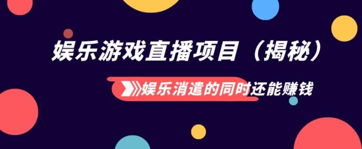 娱乐消遣的同时还能赚钱娱乐游戏直播项目（揭秘）-小艾项目网