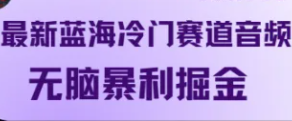 最新蓝海冷门赛道音频，无脑暴利掘金-小艾项目网