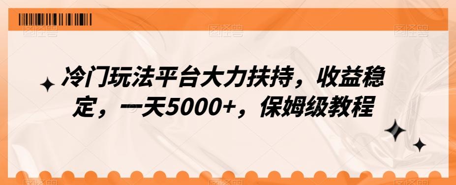 冷门玩法平台大力扶持，收益稳定，一天5000+，保姆级教程（附抖音7天起号法）-百盛轻创