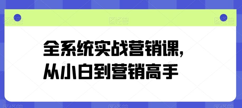 全系统实战营销课，从小白到营销高手-百盛轻创