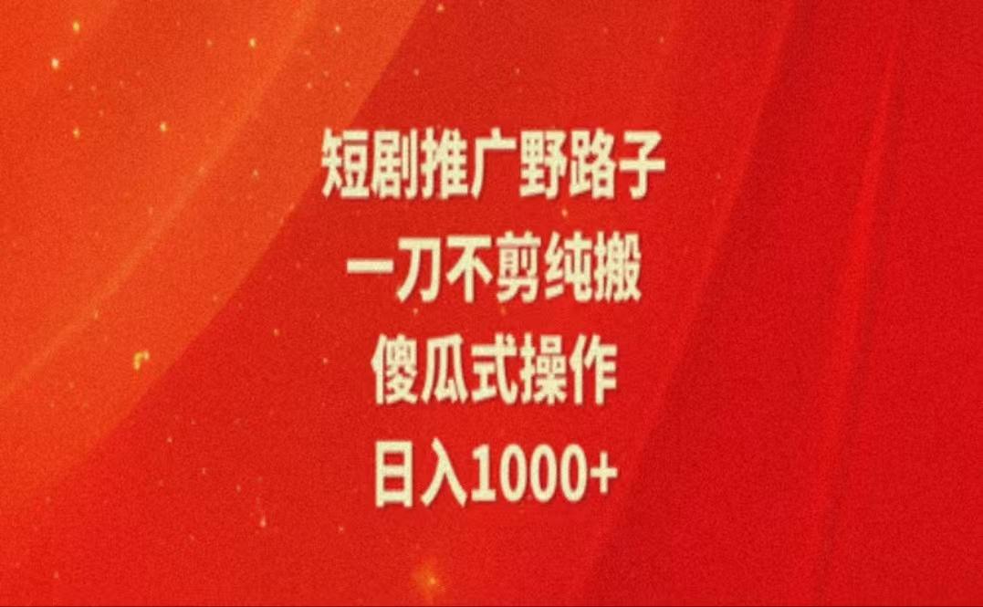 暑假风口项目，短剧推广全新玩法，一刀不剪纯搬运，轻松日入1000+-小艾项目网