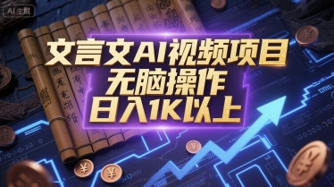 文言文AI视频项目，无脑操作，日入1K以上-小艾项目网