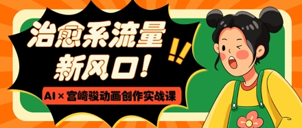 治愈系流量新风口，AI+宫崎骏动画创作实战课，从0到1打造爆款视频-百盛轻创