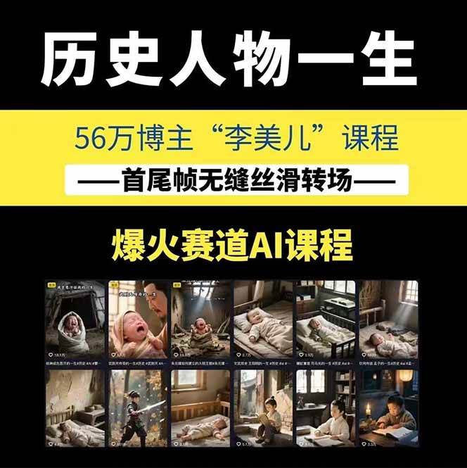 图片[1]-AI历史人物短视频创作，含IP打造、首尾帧无缝转场、智能体视频制作等核心教学内容-小艾项目网