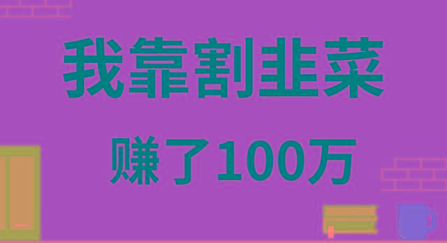 我靠割韭菜赚了 100 万-百盛轻创