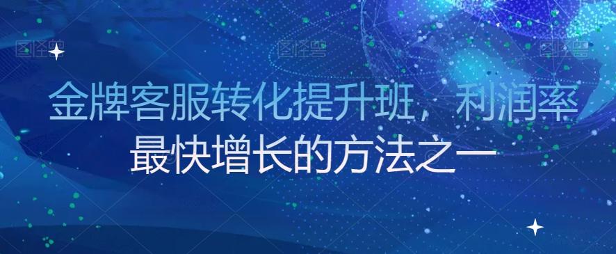 金牌客服转化提升班，利润率最快增长的方法之一-小艾项目网