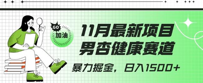 最新项目，男杏健康赛道，暴力掘金，日入1500+-小艾项目网