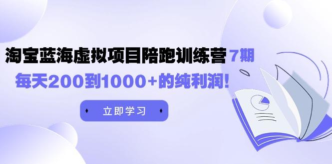 (9541期)黄岛主《淘宝蓝海虚拟项目陪跑训练营7期》每天200到1000+的纯利润-百盛轻创