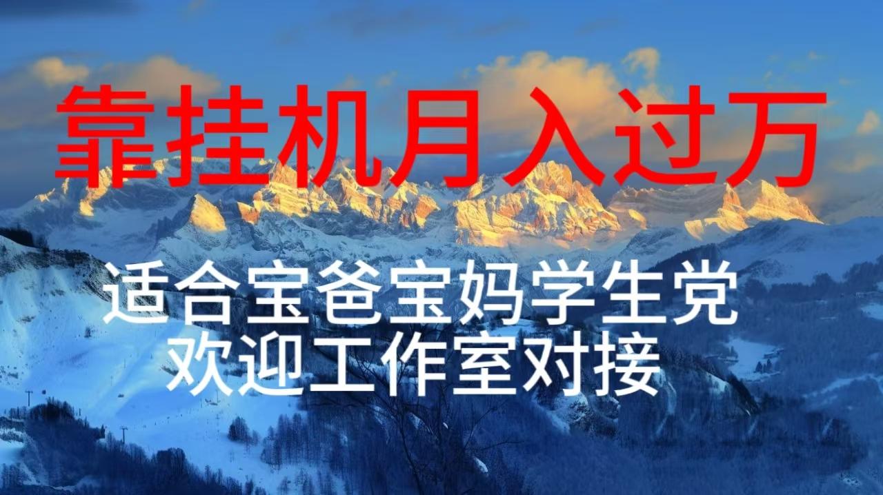 每天躺着日入几百挂机项目，适合宝爸宝妈学生党工作室对接-百盛轻创
