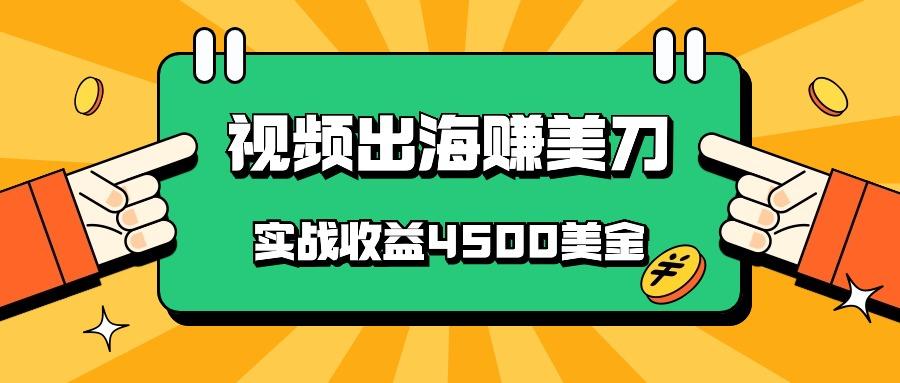 国内爆款视频出海赚美刀，实战收益4500美金，批量无脑搬运，无需经验直接上手-百盛轻创