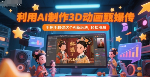 利用AI制作3D动画甄嬛传，流量爆了，手把手教你这个AI新玩法，轻松涨粉-百盛轻创