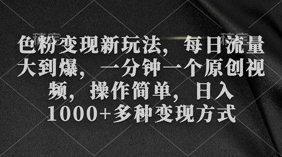 (9282期)色粉变现新玩法，每日流量大到爆，一分钟一个原创视频，操作简单，日入1…-小艾项目网