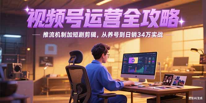 2025视频号运营全攻略，推流机制加短剧剪辑，从养号到日销34万实战-百盛轻创
