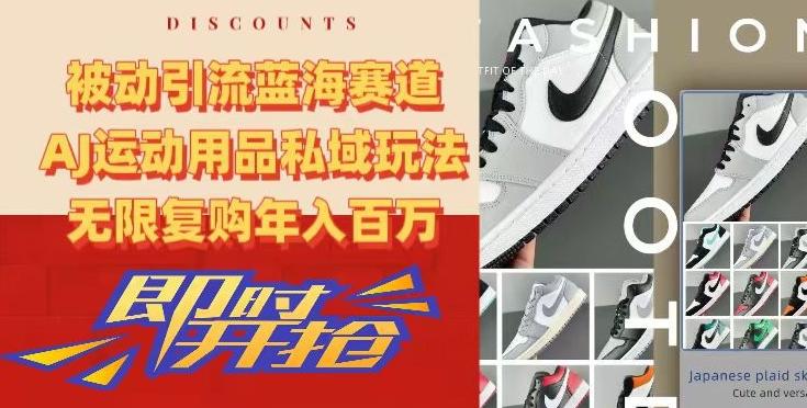 被动引流蓝海赛道，AJ运动用品私域玩法，无限复购年入百万【揭秘】-百盛轻创