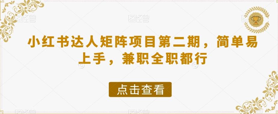 小红书达人矩阵项目第二期，简单易上手，兼职全职都行-小艾项目网