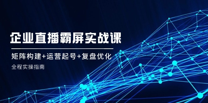 企业直播霸屏实战课：矩阵构建+运营起号+复盘优化，全程实操指南-百盛轻创