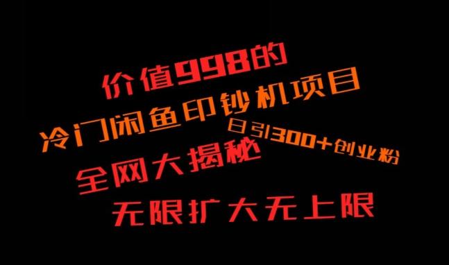 闲鱼流量印钞机项目大揭秘，日引300+创业粉，保姆级实操教程-百盛轻创