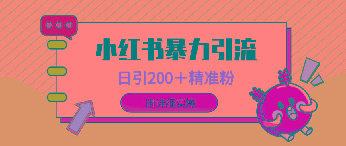 (9582期)小红书暴力引流大法，日引200＋精准粉，一键触达上万人，附详细实操-小艾项目网