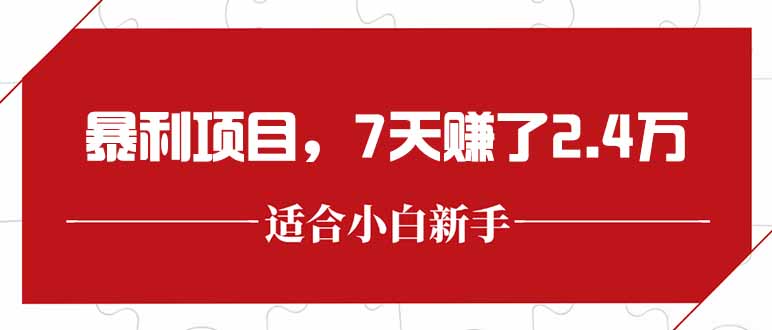 最新暴利项目，每单收益轻松在300以上，7天赚了2.4万-百盛轻创