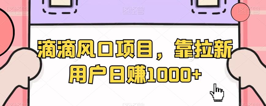 滴滴风口项目，靠拉新用户日赚1000+-百盛轻创