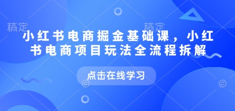 小红书电商掘金课，小红书电商项目玩法全流程拆解(更新5月)-百盛轻创