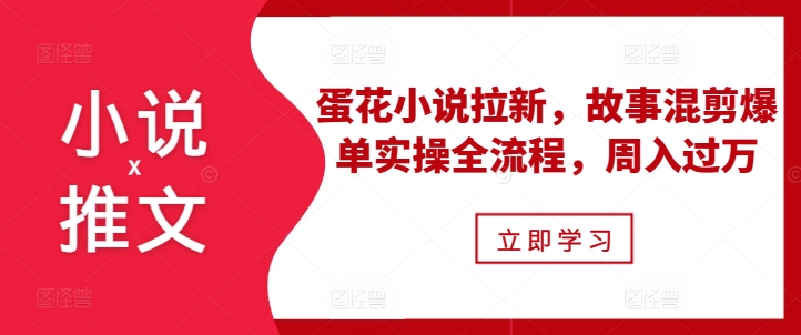 小说推文之蛋花小说拉新，故事混剪爆单实操全流程，周入过万-小艾项目网