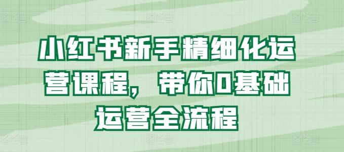 小红书新手精细化运营课程，带你0基础运营全流程-百盛轻创