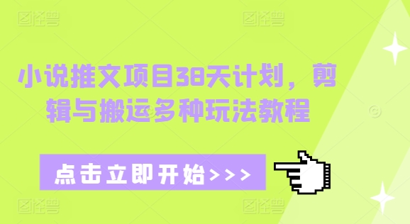 小说推文项目38天计划，剪辑与搬运多种玩法教程-百盛轻创