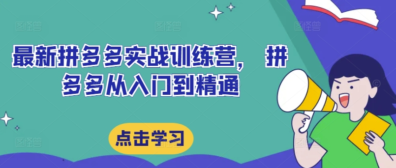 最新拼多多实战训练营， 拼多多从入门到精通-小艾项目网