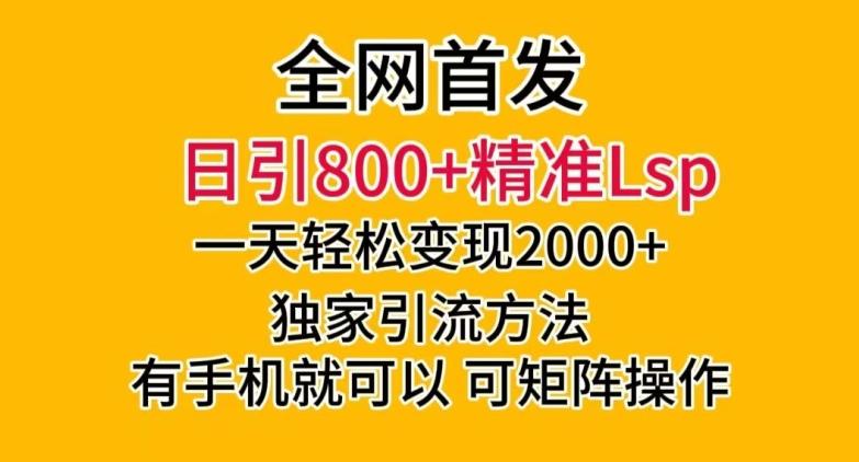 全网首发！日引800+精准老色批，一天变现2000+，独家引流方法，可矩阵操作【揭秘】-百盛轻创