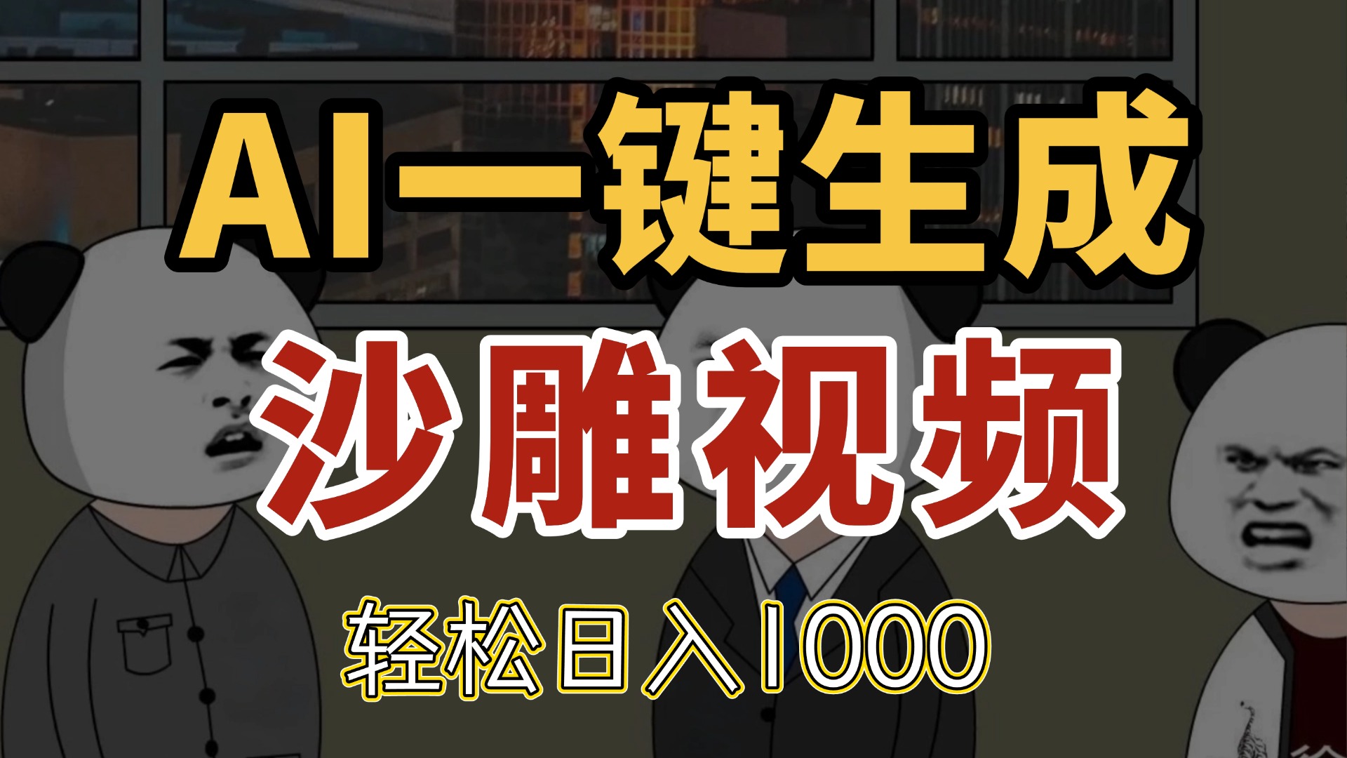 AI一键生成沙雕视频，一条视频千万播放，轻松日入1000-百盛轻创