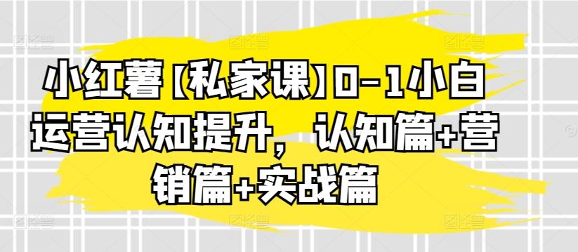 小红薯【私家课】0-1小白运营认知提升，认知篇+营销篇+实战篇-百盛轻创