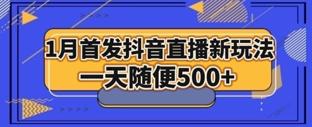 1月手法，抖音直播最新玩法，一天随便500+-百盛轻创
