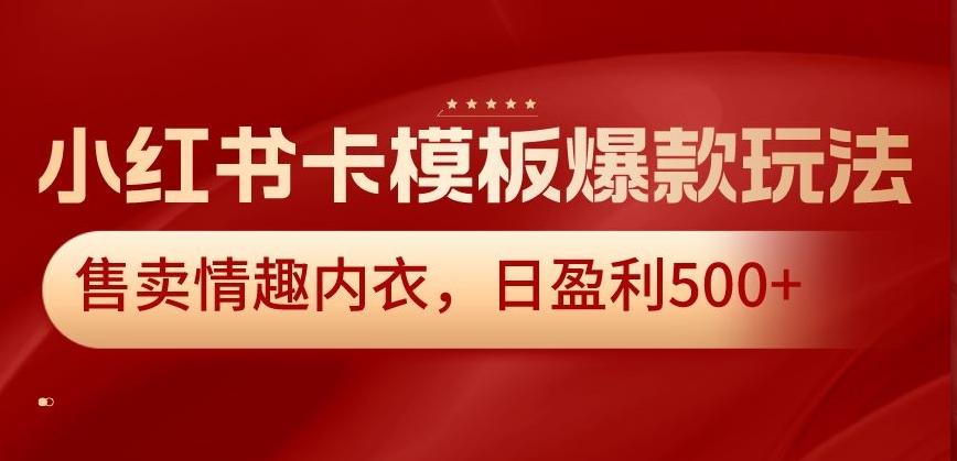 小红书卡模板爆款玩法，售卖情趣内衣，日盈利500+【揭秘】-百盛轻创