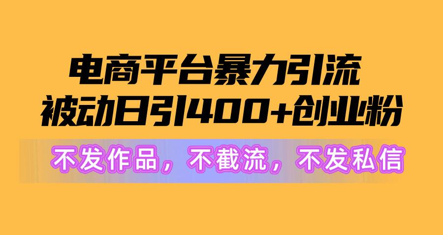 电商平台暴力引流,被动日引400+创业粉不发作品，不截流，不发私信-百盛轻创