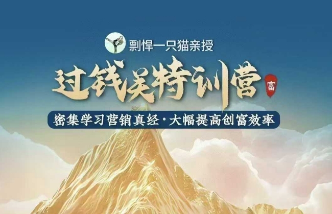 剽悍一只猫-过钱关特训营，学习营销真经 大幅度提高创富效率-百盛轻创