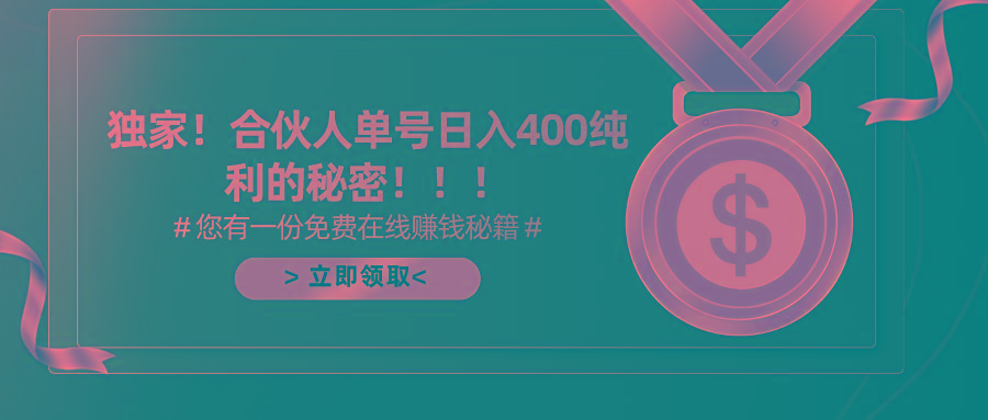 (10028期)合伙人广告撸金最新玩法，每天单号400纯利-小艾项目网