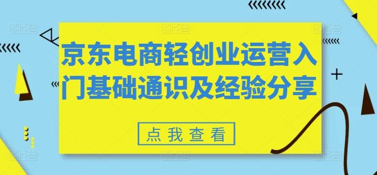 京东电商轻创业运营入门基础通识及经验分享-百盛轻创