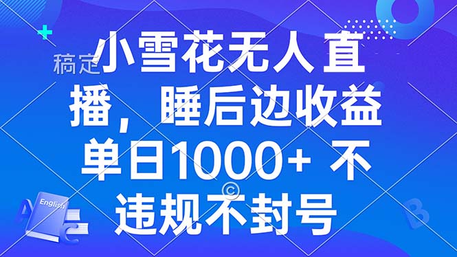 小雪花无人直播 睡后收益单日1000+ 零粉丝新号开播 不违规 看完就会-百盛轻创