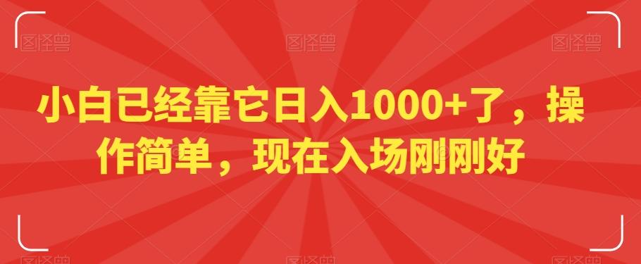 小白已经靠它日入1000+了，操作简单，现在入场刚刚好【揭秘】-百盛轻创