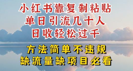 小红书靠复制粘贴单日引流几十人目收轻松过千，方法简单不违规【揭秘】-小艾项目网