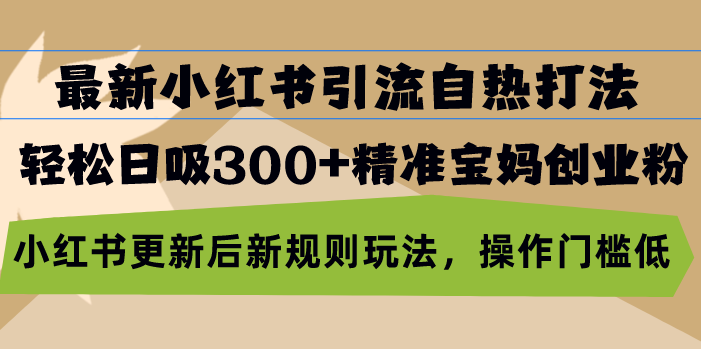 最新小红书引流自热打法，轻松日吸300+精准宝妈创业粉，小红书更新后新…-百盛轻创
